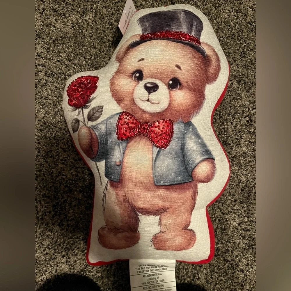 Valentines bear pillow